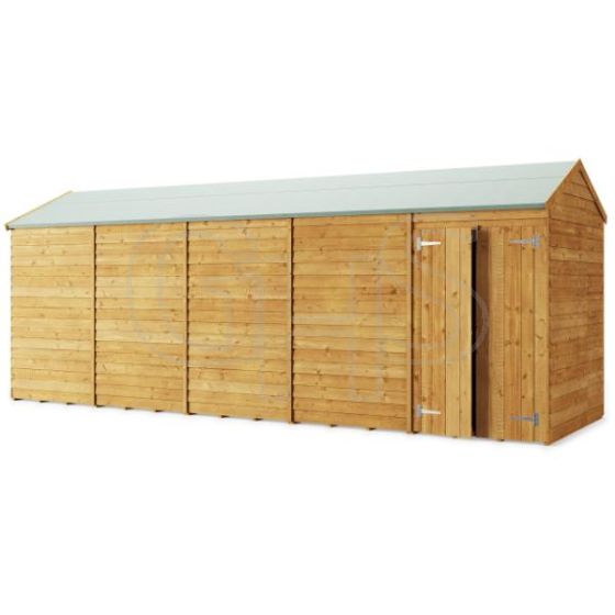 Store More Overlap Apex Shed - 20x6 Windowless