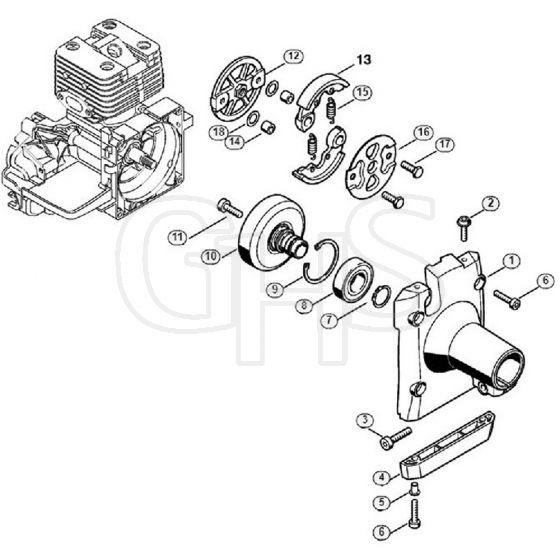 Genuine Stihl SP200 / F - Clutch housing