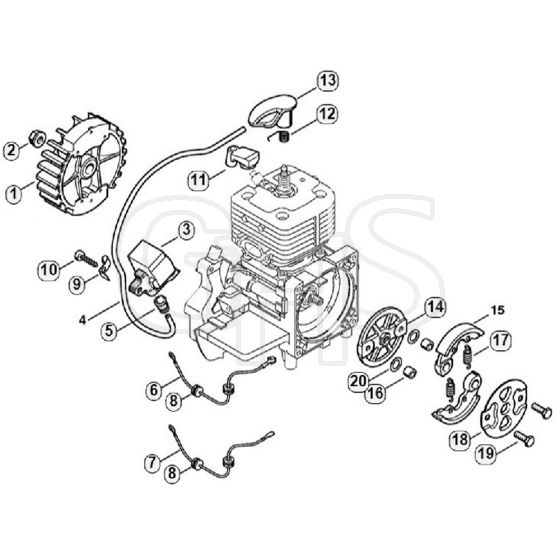 Genuine Stihl SP450 / C - Ignition system, Clutch