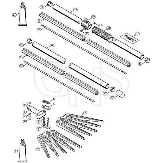 Genuine Stihl SP81 / N - Rake, Drive tube assembly