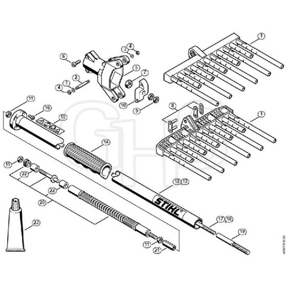 Genuine Stihl SP85 / P - Rake, Drive tube assembly