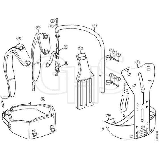 Genuine Stihl SP90 / N - Back mounted support system RTS