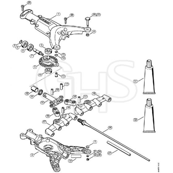 Genuine Stihl SP90 T / L - Gear head, Rake