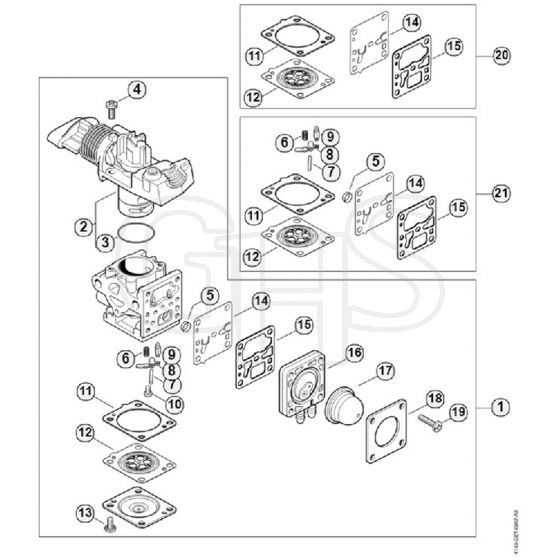 Genuine Stihl SP92 TC-E / C - Carburetor 4149/02 from Serial number 517062976