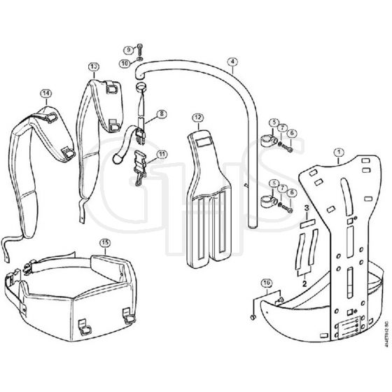 Genuine Stihl SP92 TC-E / K - Back mounted support system RTS