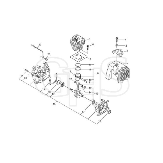 Cylinder, Piston, Crankcase