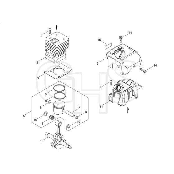 Cylinder, Piston, Crankshaft