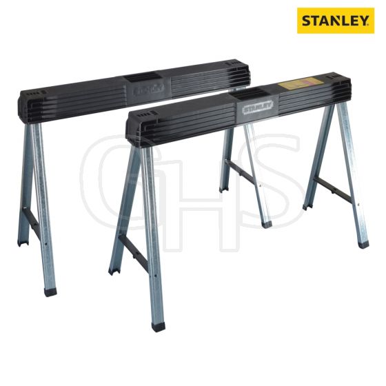 Stanley Folding Metal Leg Saw Horse (Twin Pack) - 1-97-475