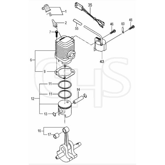 Tanaka TBC-2501D - Cylinder Piston Crankshaft