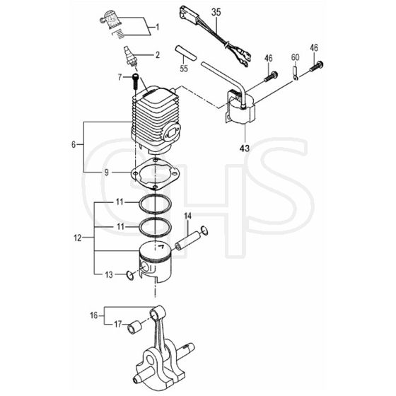 Tanaka TBC-2501DS - Cylinder Piston Crankshaft