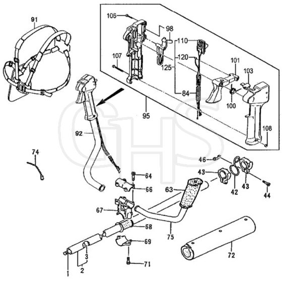 Tanaka TBC-250PFD - Throttle Lever Handle