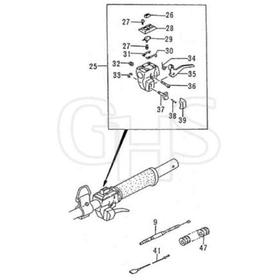 Tanaka TBC-265 - Q017830 - Throttle Lever