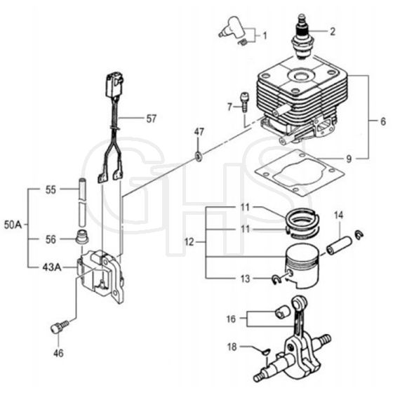 Tanaka TBC-340PF - Cylinder Piston Crankshaft