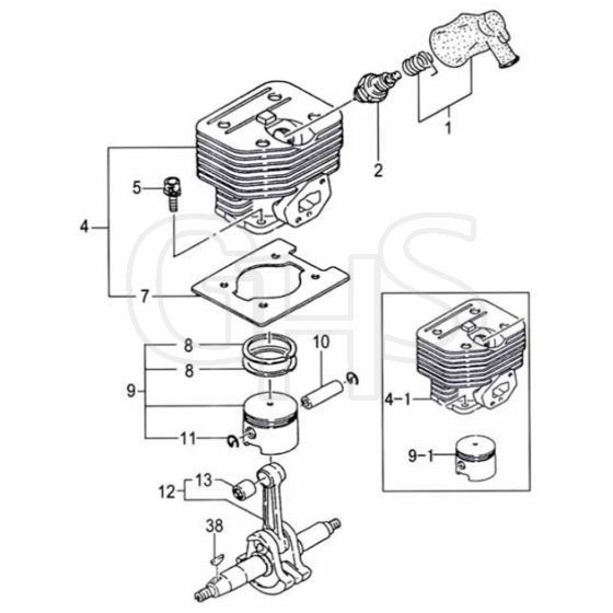 Tanaka TBC-355SDH - Cylinder Piston Crankshaft