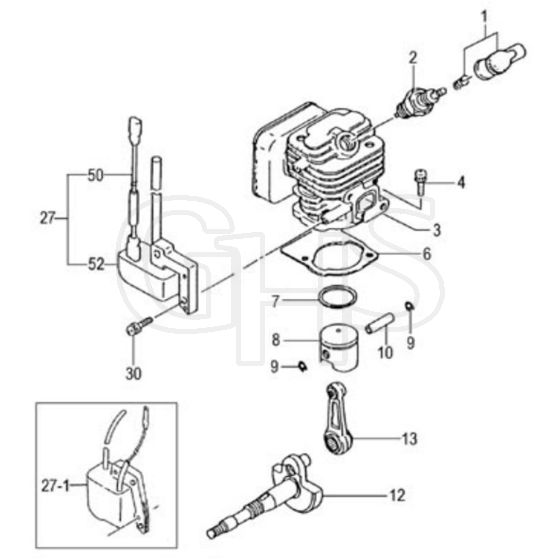 Tanaka TBC-4500 - Cylinder Piston Crankshaft