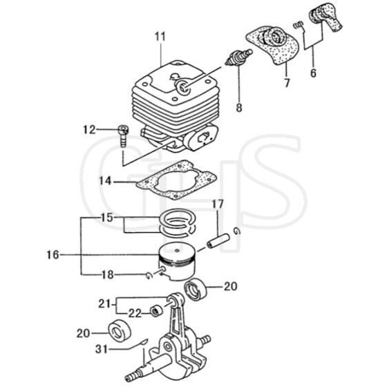 Tanaka TBC-500 - Cylinder Piston Crankshaft