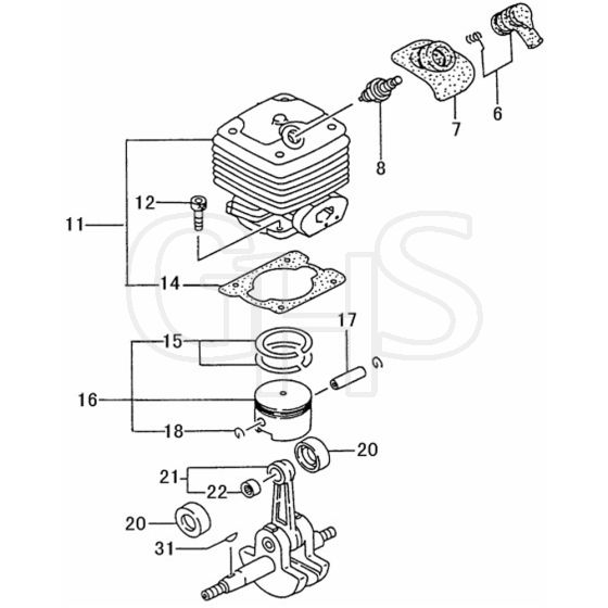 Tanaka TBC-550DX - Cylinder Piston Crankshaft