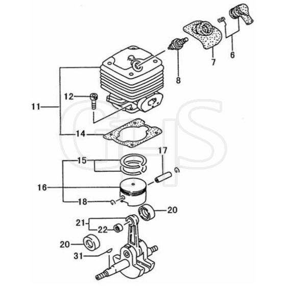 Tanaka TBC 600 - Cylinder Piston Crankshaft