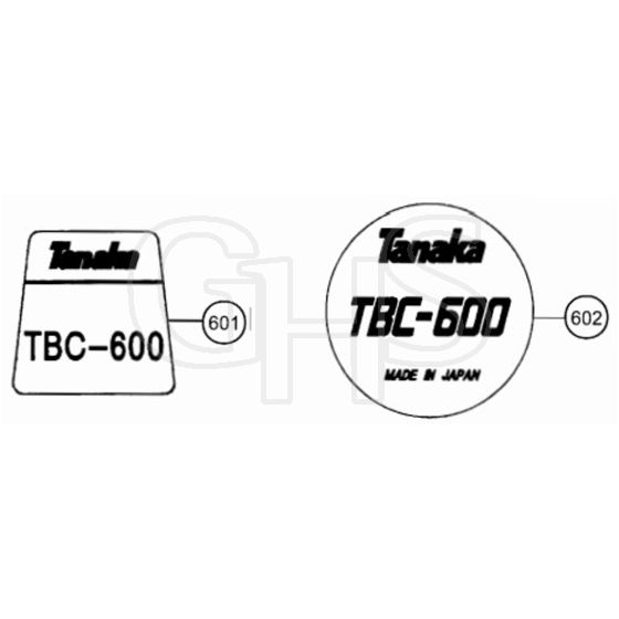 Tanaka TBC 600 - Jan 2016 H049821 - Labels