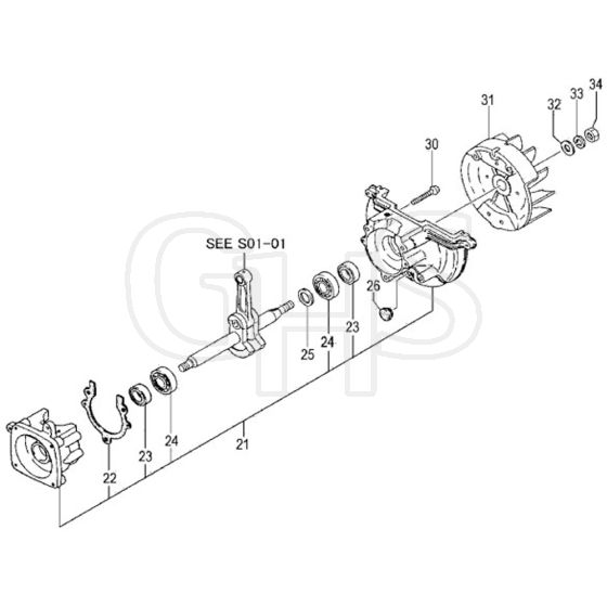 Tanaka TCP-25B - Crankcase