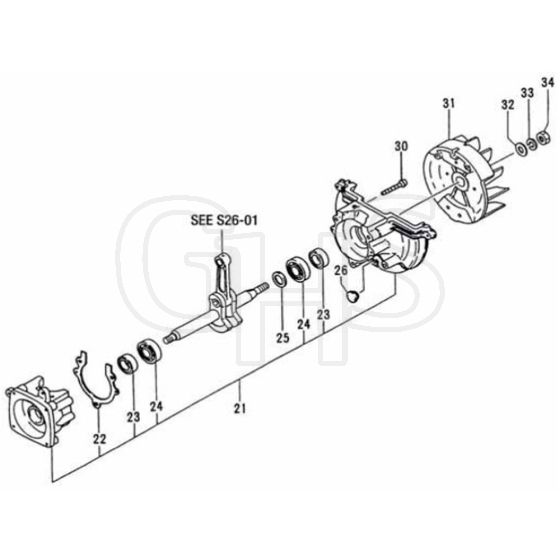 Tanaka TCP-25 - Crankcase