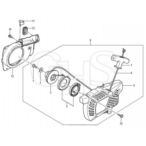 Tanaka TCS-3401S - D112100 - Recoil Starter (Srl No. -D090650)