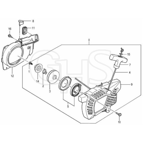 Tanaka TCS-3401S - D112100 - Recoil Starter (Srl No. -D090651)