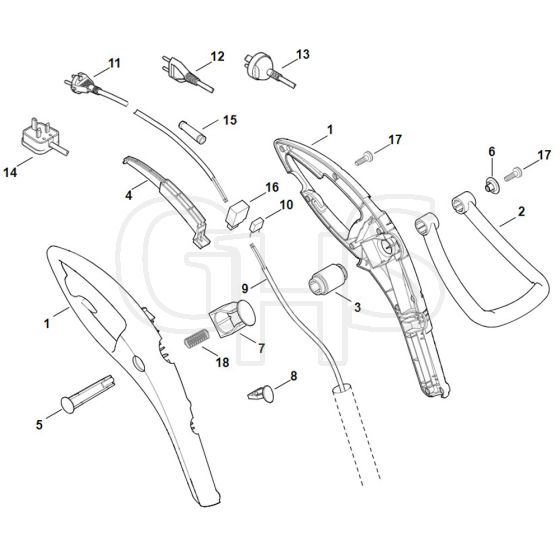 Viking TE410 - Handle - Parts Diagram