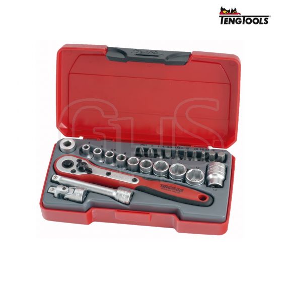 Teng T1424 Socket Set of 24 Metric 1/4in Drive - T1424