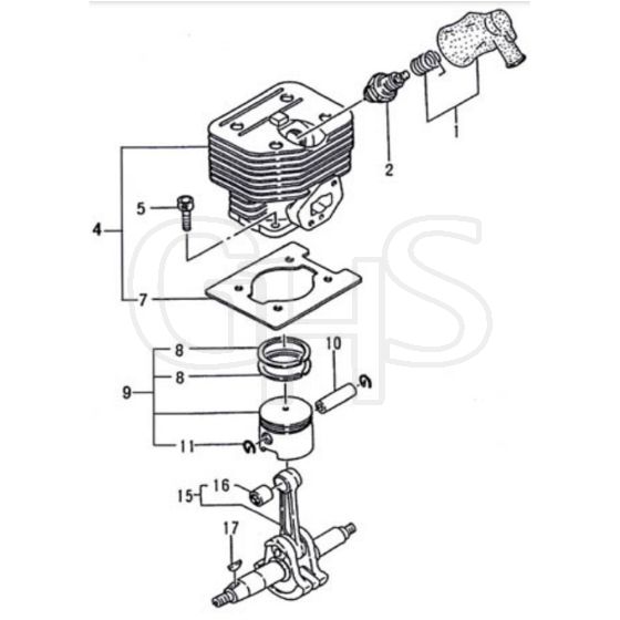 Tanaka TIA-340-9526 - Cylinder Piston Crankshaft