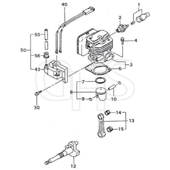 Tanaka TPH-2211 - H21 TPH22119538 - Cylinder Piston Crank Shaft