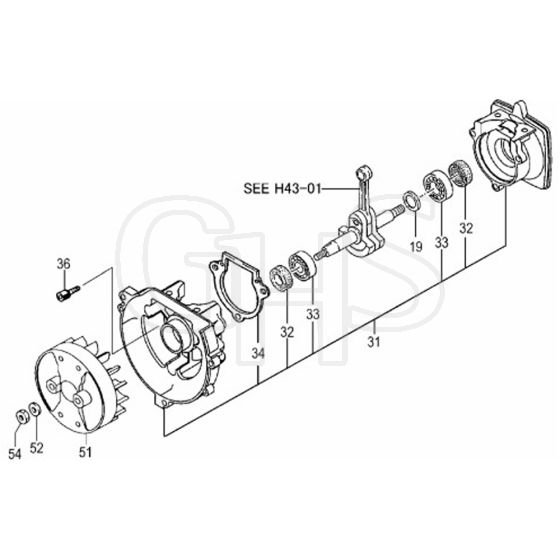 Tanaka TPH-230SS - H43 TPH230SS9536 - Crankcase