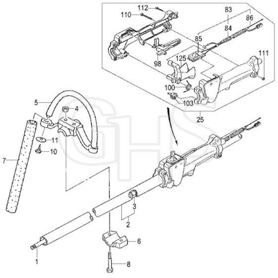 Tanaka TPS 200-2501 - Throttle Lever Handle