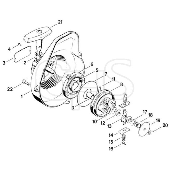 Stihl TS08 - Rewind Starter - Parts Diagram