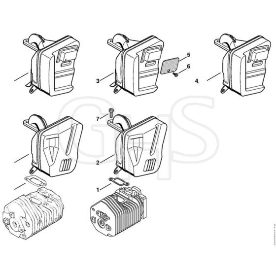 Stihl TS510 - Muffler - Parts Diagram