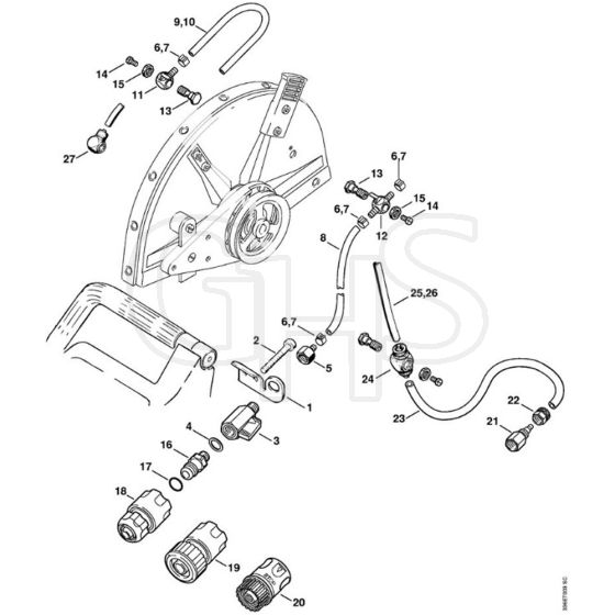 Stihl TS510 - Water Attachment - Parts Diagram