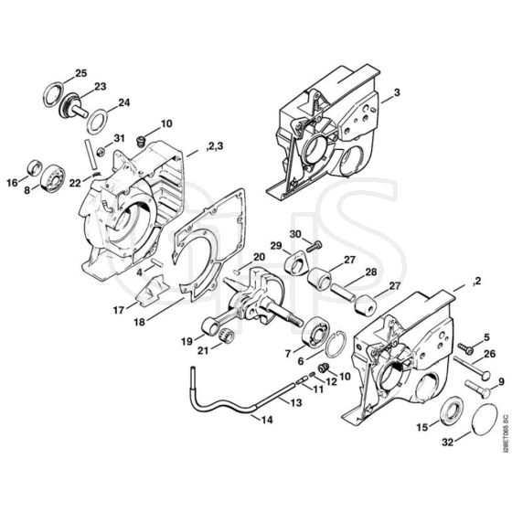 Stihl TS760 - Crankcase - Parts Diagram