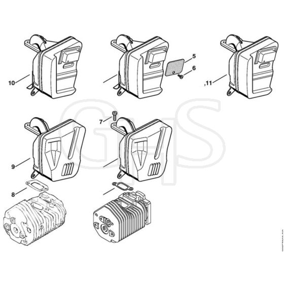 Stihl TS760 - Muffler - Parts Diagram