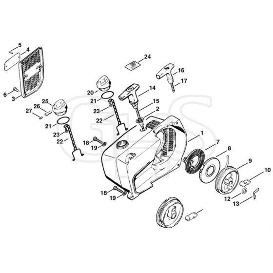 Stihl TS760 - Rewind Starter - Parts Diagram