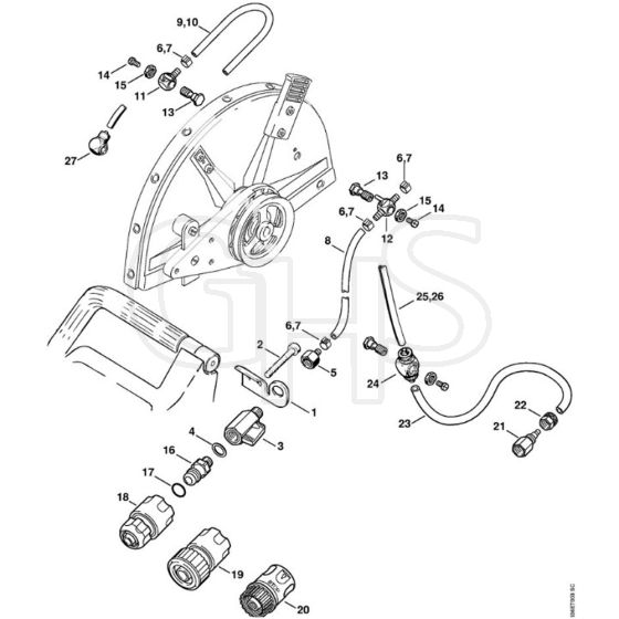 Stihl TS760 - Water Attachment - Parts Diagram