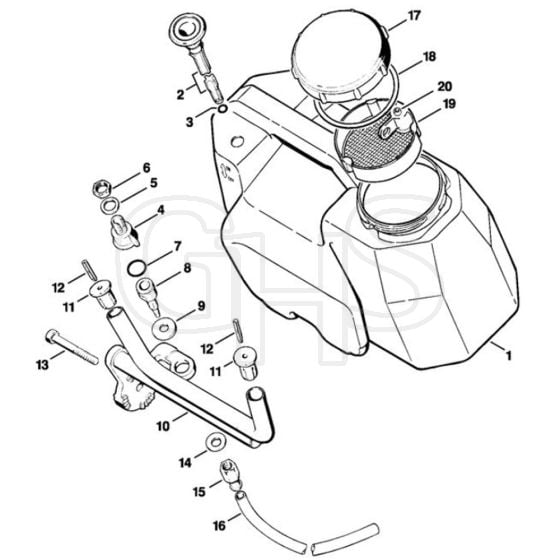 Stihl TS760 - Water Tank - Parts Diagram