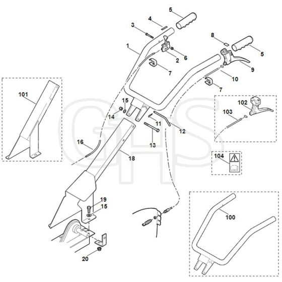 Viking VH400 - Handle - Parts Diagram