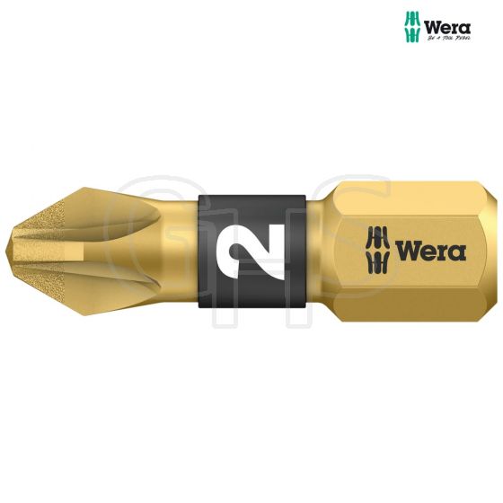 Wera 855/1 BDC BiTorsion Pozidriv PZ2 Bit Diamond Coated 25mm Pack 10 - 5056702001