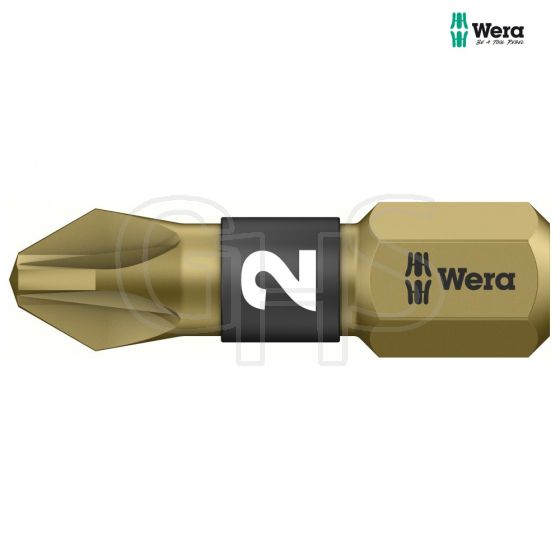 Wera 855/1 BTH BiTorsion Pozidriv PZ2 Insert Bit Extra Hard 25mm Pack 10 - 5056712001