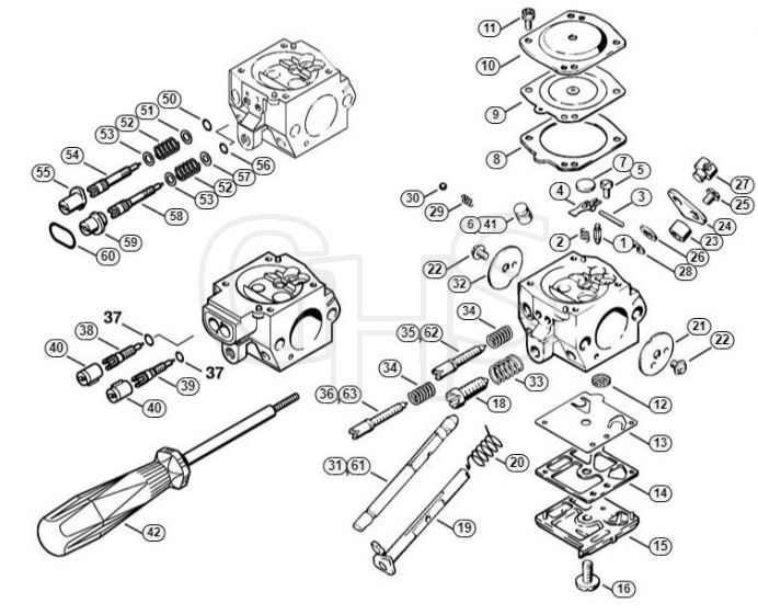 Genuine Stihl BR400 / D - Carburetor HD-4, HD-13