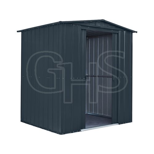 Globel 6x5ft Apex Metal Garden Shed - Grey | GHS