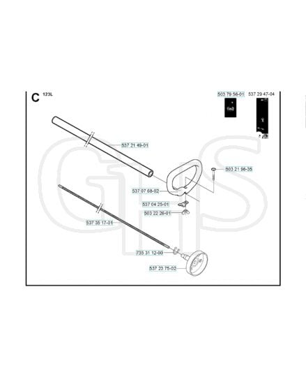 Husqvarna 123L - Shaft & Handle