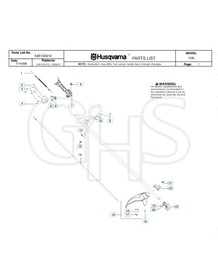 Husqvarna 124L - Shaft & Handle