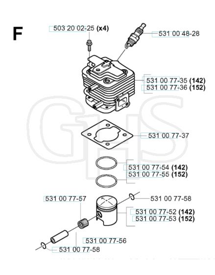 Husqvarna 152RJ - Cylinder Piston