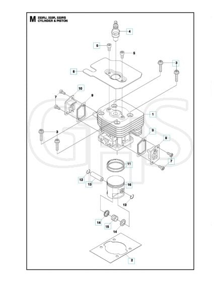 Husqvarna 233R - Cylinder Piston